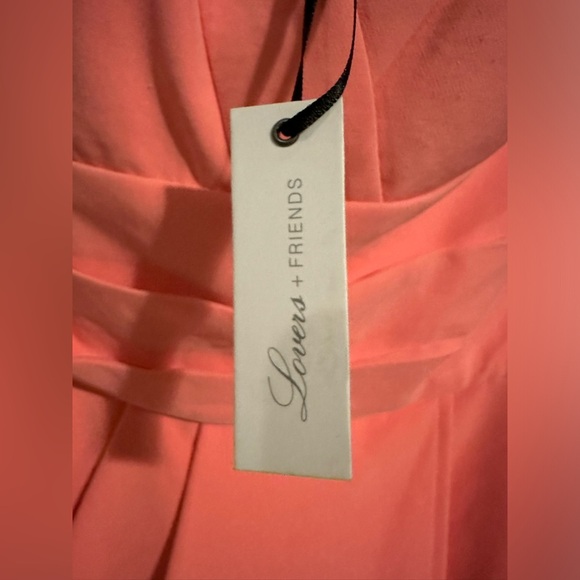 Lovers + Friends X Revolve Riviera Strapless Asymmetrical Dress Coral Size S - Picture 4 of 8